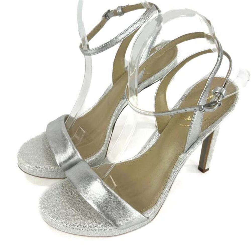 Sam Edelman Silver Jade Leather Sandals Heels Size 8.5